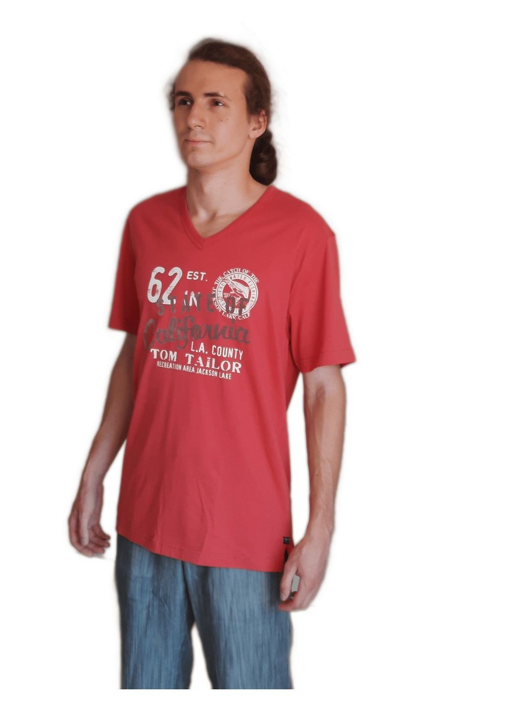Красная мужская футболка tom tayor country 8404-5609 Tom Tailor