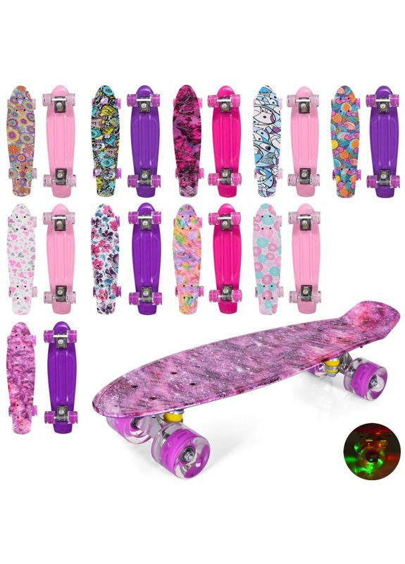 Скейт MS 0749-13 пениборд 56-14,5см, пласт-антискоковзный, алюм.подвеска (6903317467525) Вид 2 PROF1 (335300875)