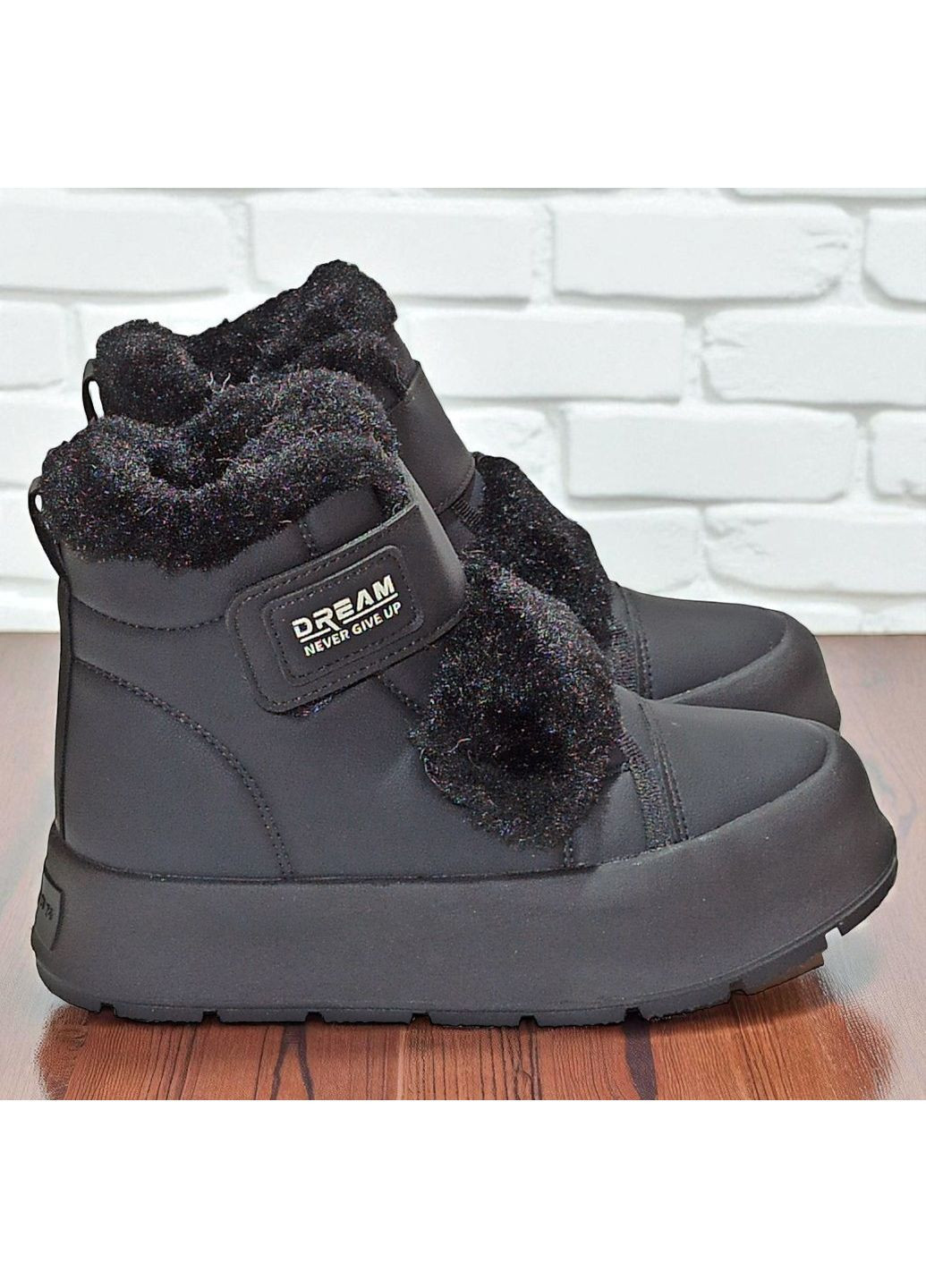 Зимові черевики на липучках дутики на овчині утеплені хайтопи на зиму для підлітка дівчини Tom.M (364117357)