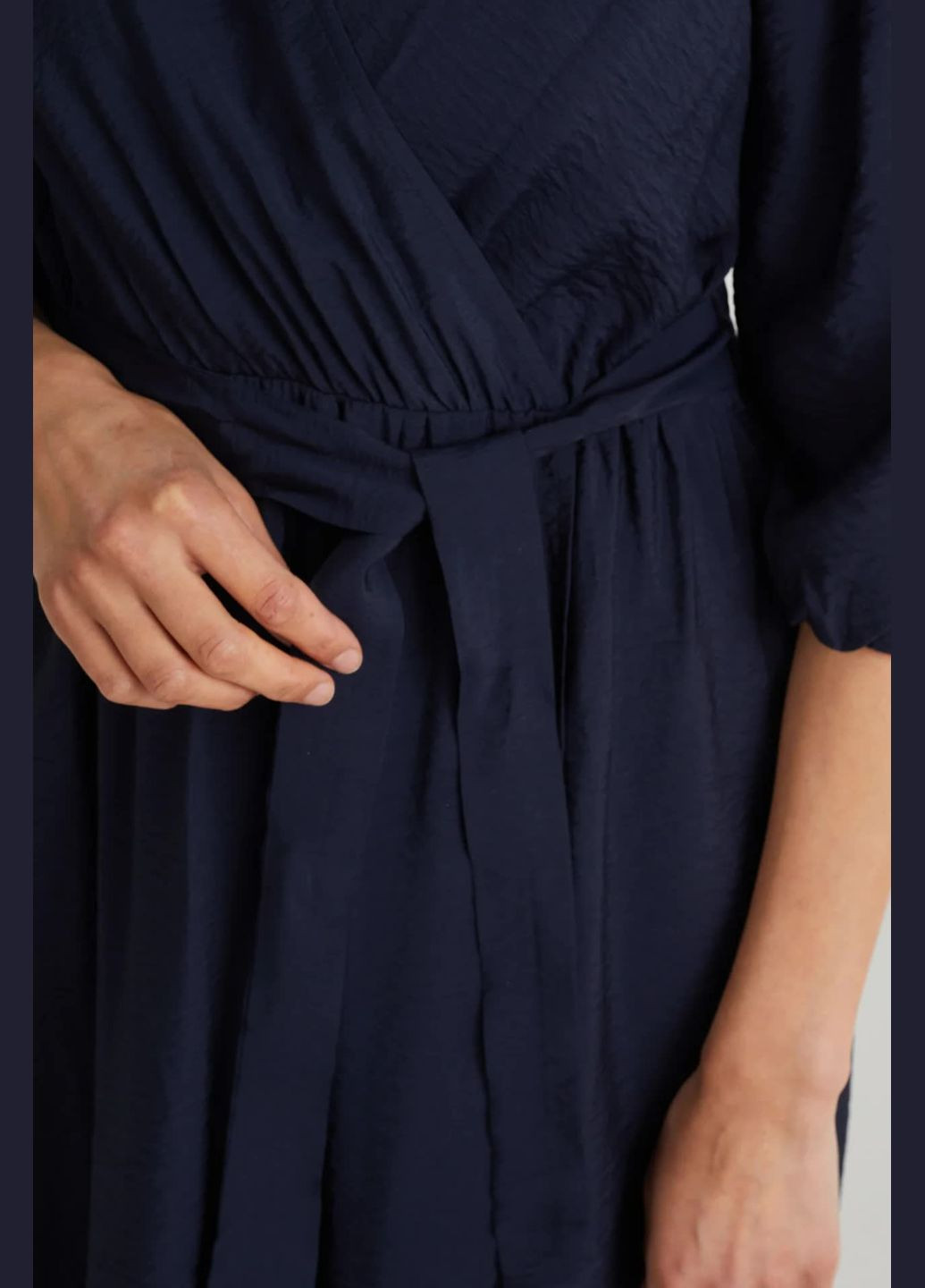 Темно-синее кэжуал платье из вискозы C&A однотонное