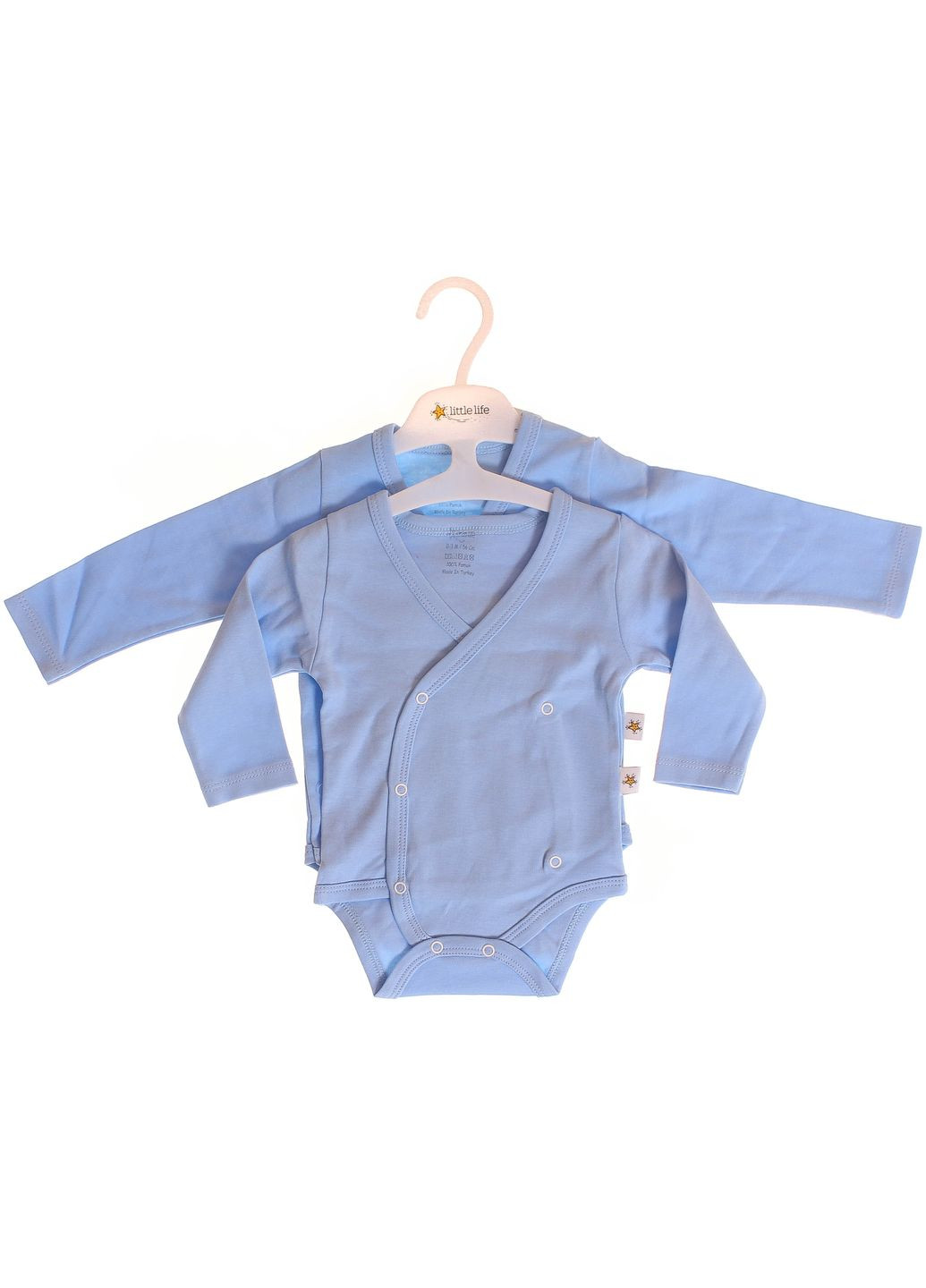 Боді Футболка З Довгим Рукавом 2 Од. 1423 Блакитний LittleLife (306714738)