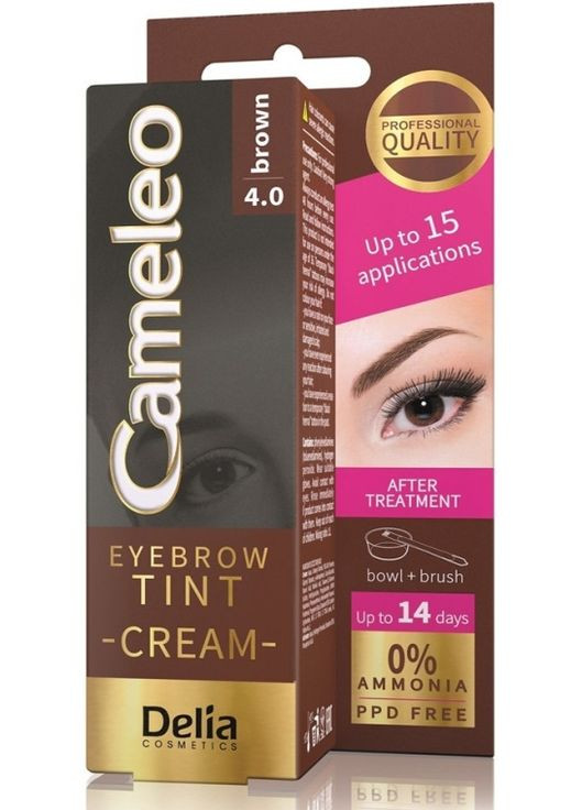 Крем-фарба для брів, коричнева Eyebrow Tint Cream Cameleo 4.0 Brown 2x15ml (211087-98077) Delia (368642469)