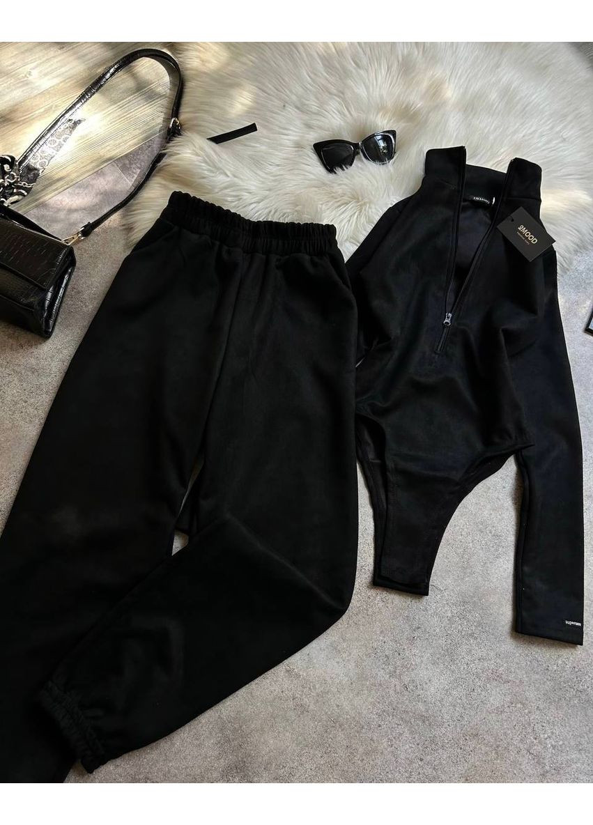 🔥 Костюм із замшу: боді + джогери Розмірна сітка в описі Vione (367076775)