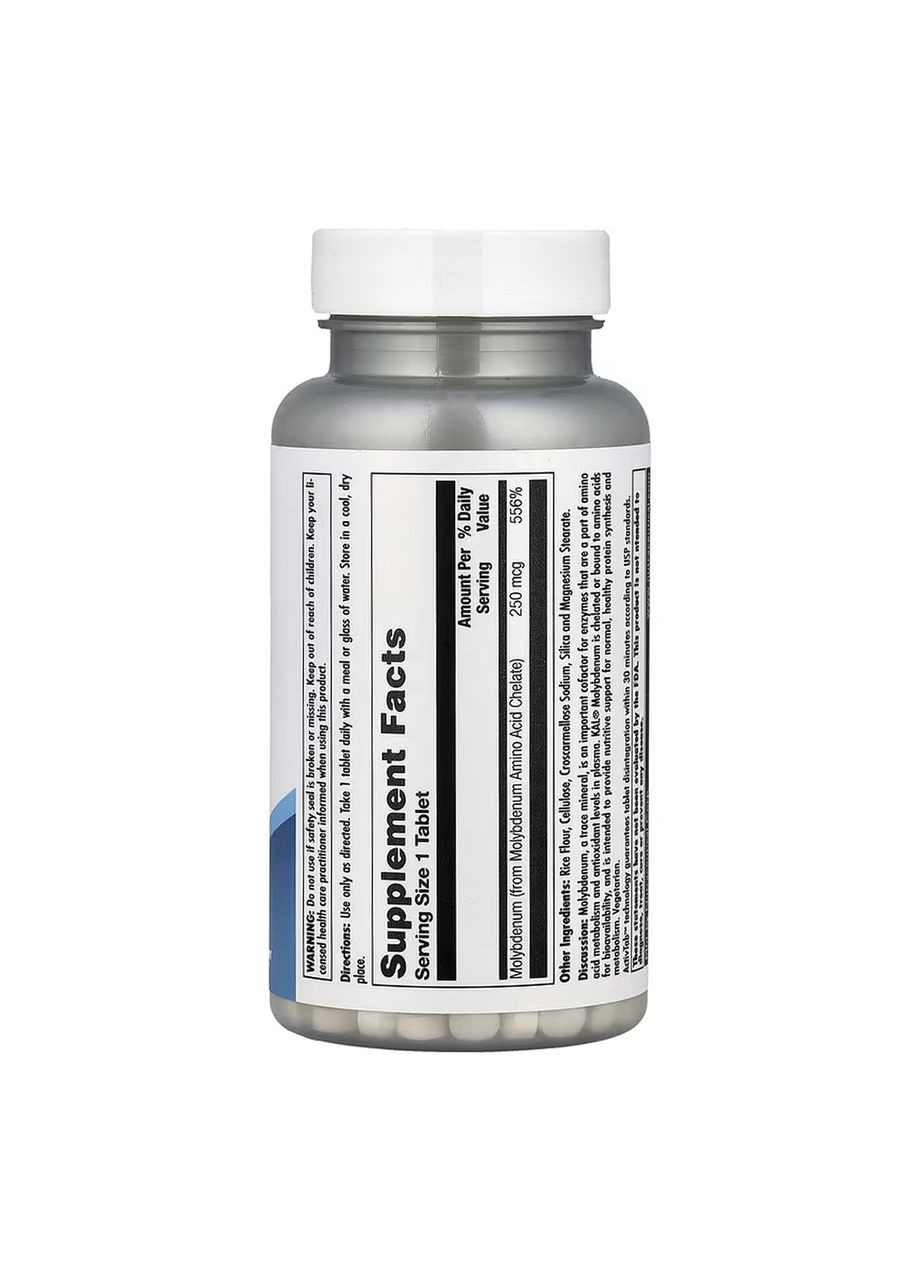 Molybdenum Amino Acid Chelate 250 mcg - 100 tabs KAL (369399373)