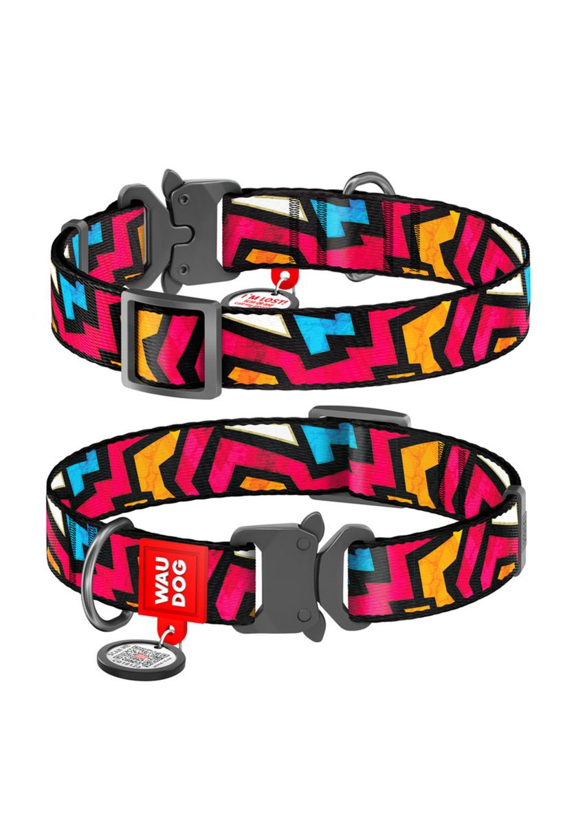 Ошейник для собак нейлоновый Nylon с QR паспортом, Ш 25 мм, Длинна 33-49 см WAUDOG (322641939)