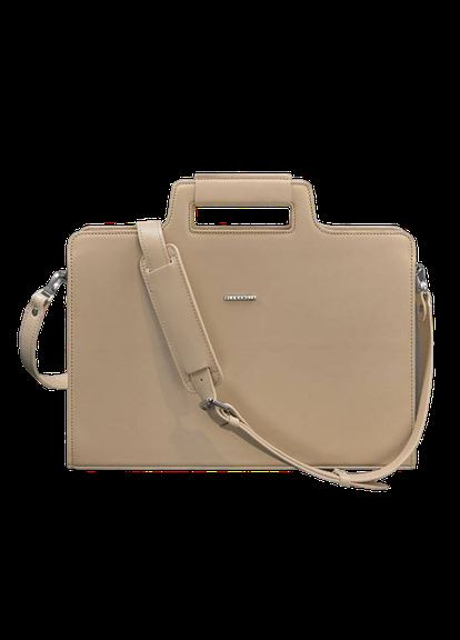 Сумка жіноча шкіряна через плече для ноутбука та документів світло-бежева BlankNote (302008068)