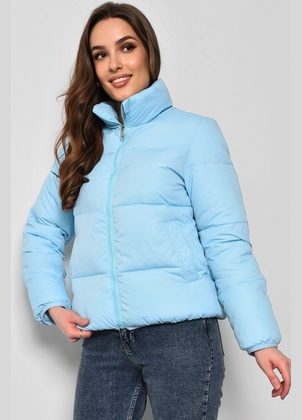Голубая демисезонная куртка женская демисезонная голубого цвета Let's Shop
