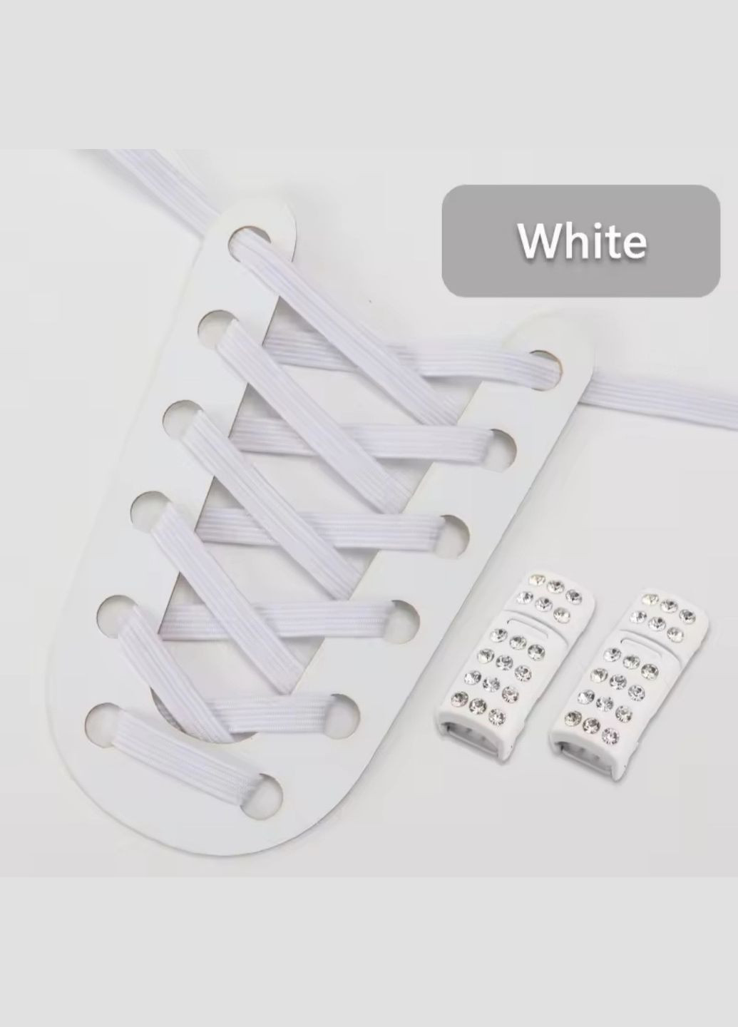 Шнурки еластичні без зав'язок з магнітною застібкою зі стразами Чорний China (356567357)