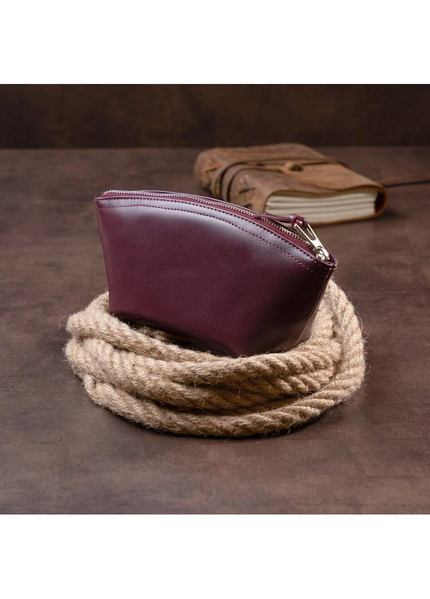 Жіноча косметичка зі шкіри Amelin Сливова Seli Grande Pelle (393581234)