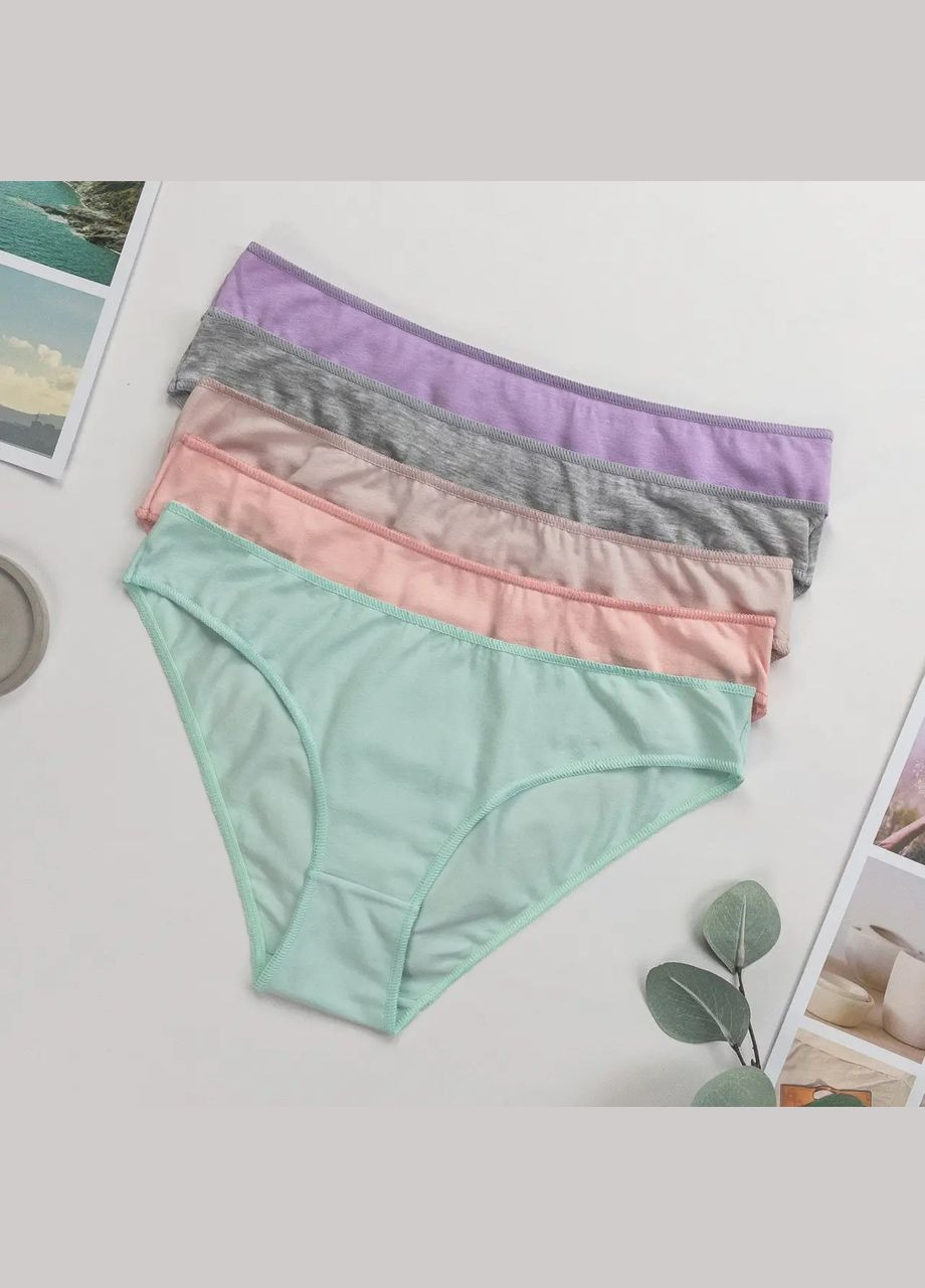 Трусики-сліп жіночі, пастельний мікс 5 шт Nicoletta (340462326)