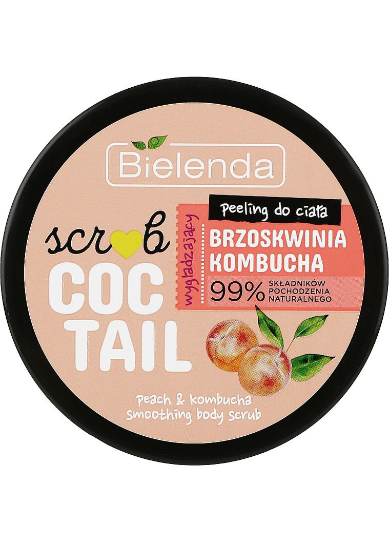 Разглаживающий сахарный скраб для тела "Персик и чайный гриб" Scrub Coctail 350g (1079923-31101423) Bielenda (368612135)