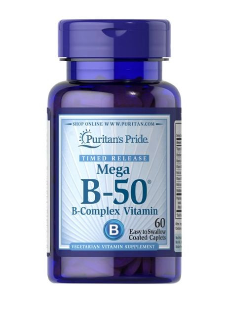 Вітаміни В Puritan's Mega B-50 B-Complex Vitamin 60 капс Pride (278597971)