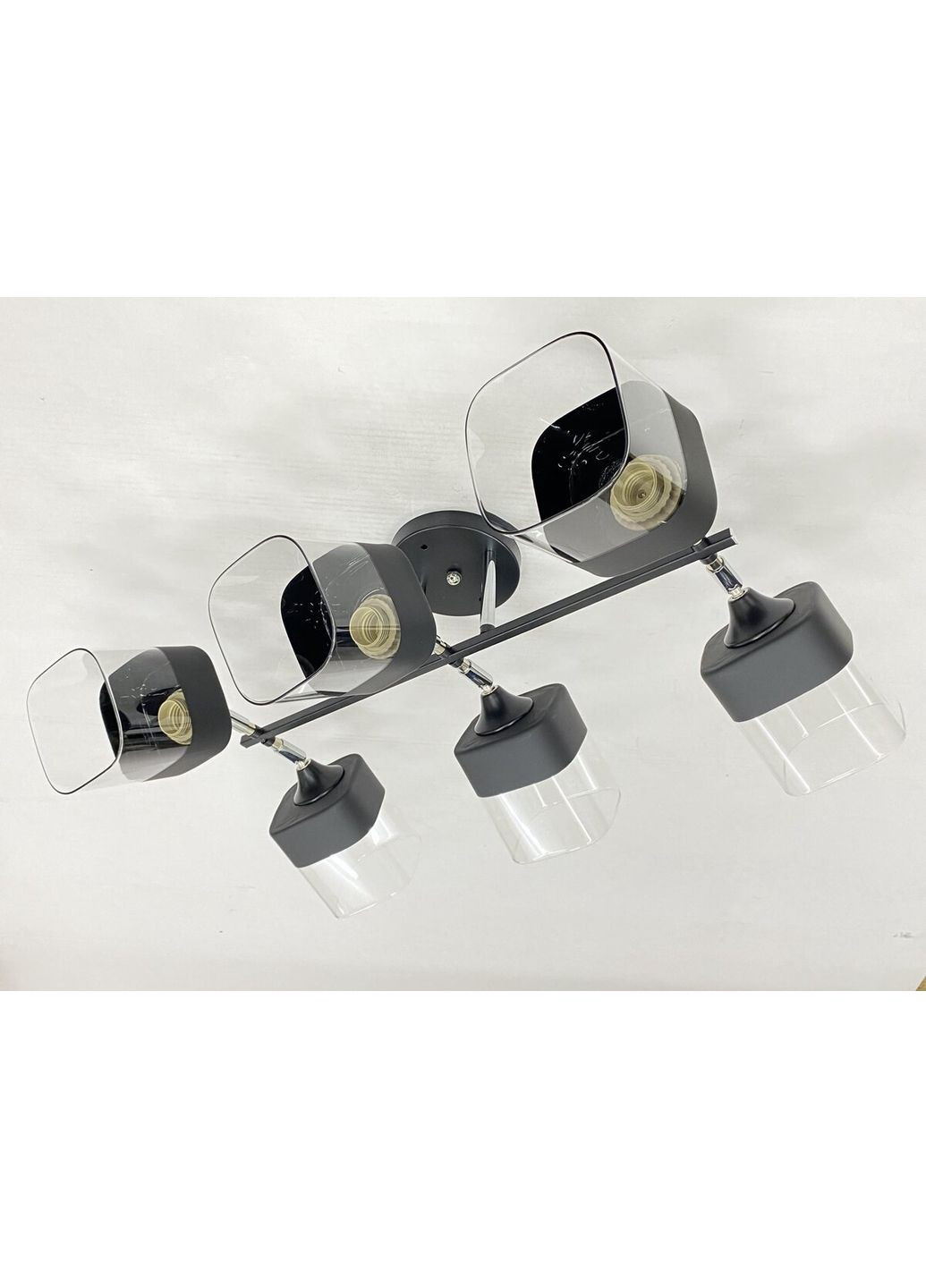 Стельова Люстра на 6 плафонів 91134/6 (Чорний+Хром) Valeso (349512488)