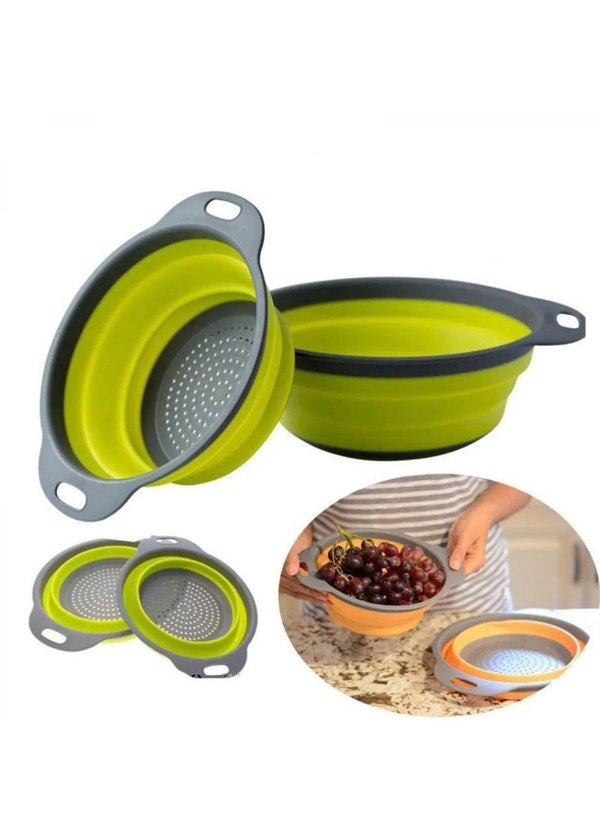 Друшляк силіконовий складаний великий + маленький Collapsible filter baskets Digital (363831945)