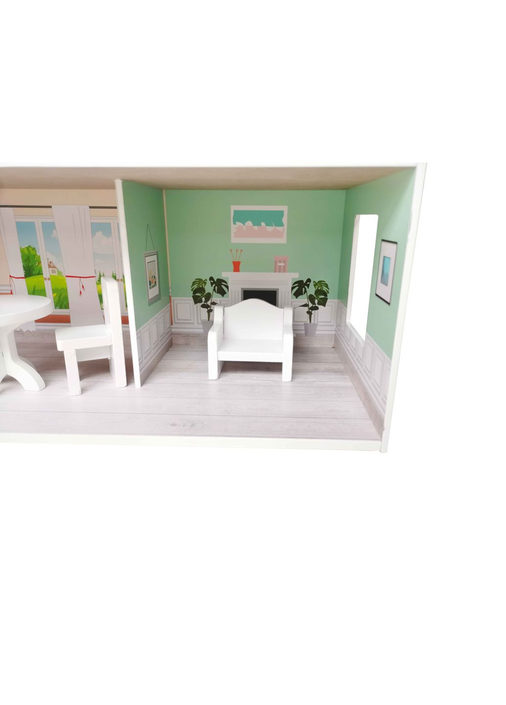 Деревянный игрушечный домик серый FreeOn (308073035)