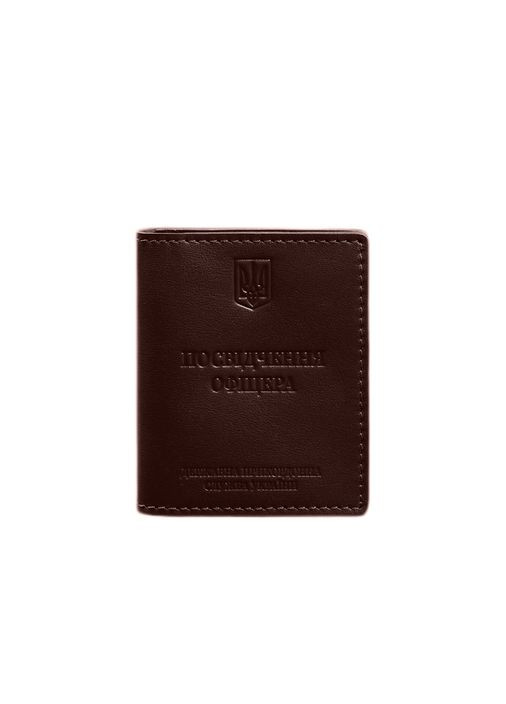 Шкіряна обкладинка для посвідчення офіцера ДПСУ (три кишені) бордова (A-028710) BlankNote (328961473)