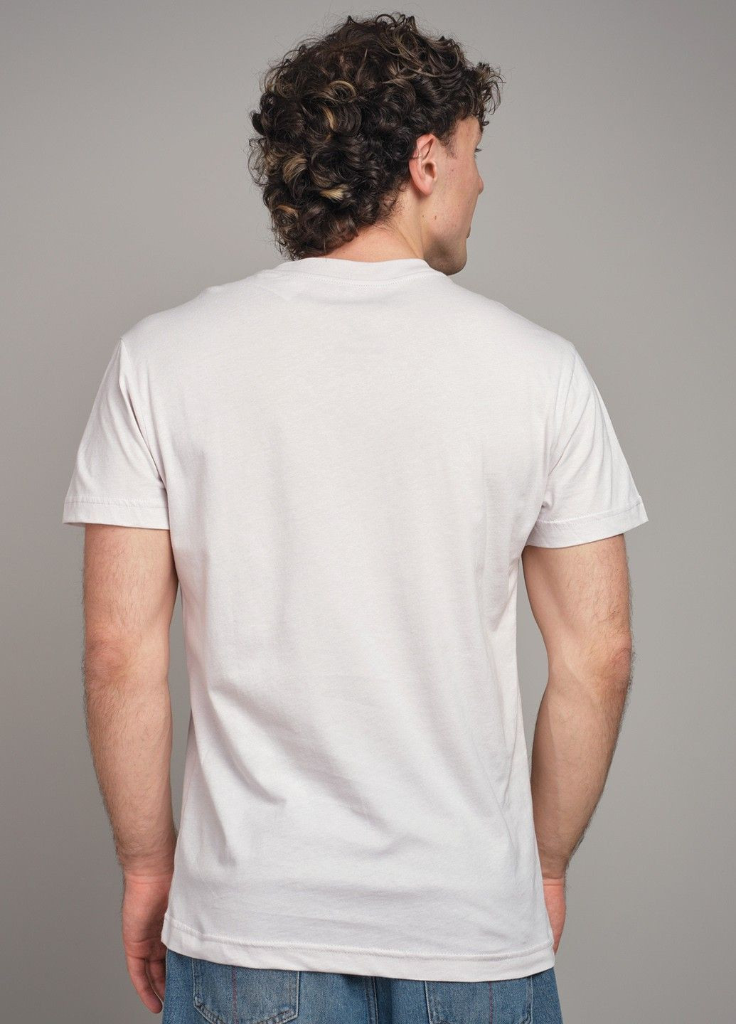 Серая мужская футболка с надписью 103262 Power