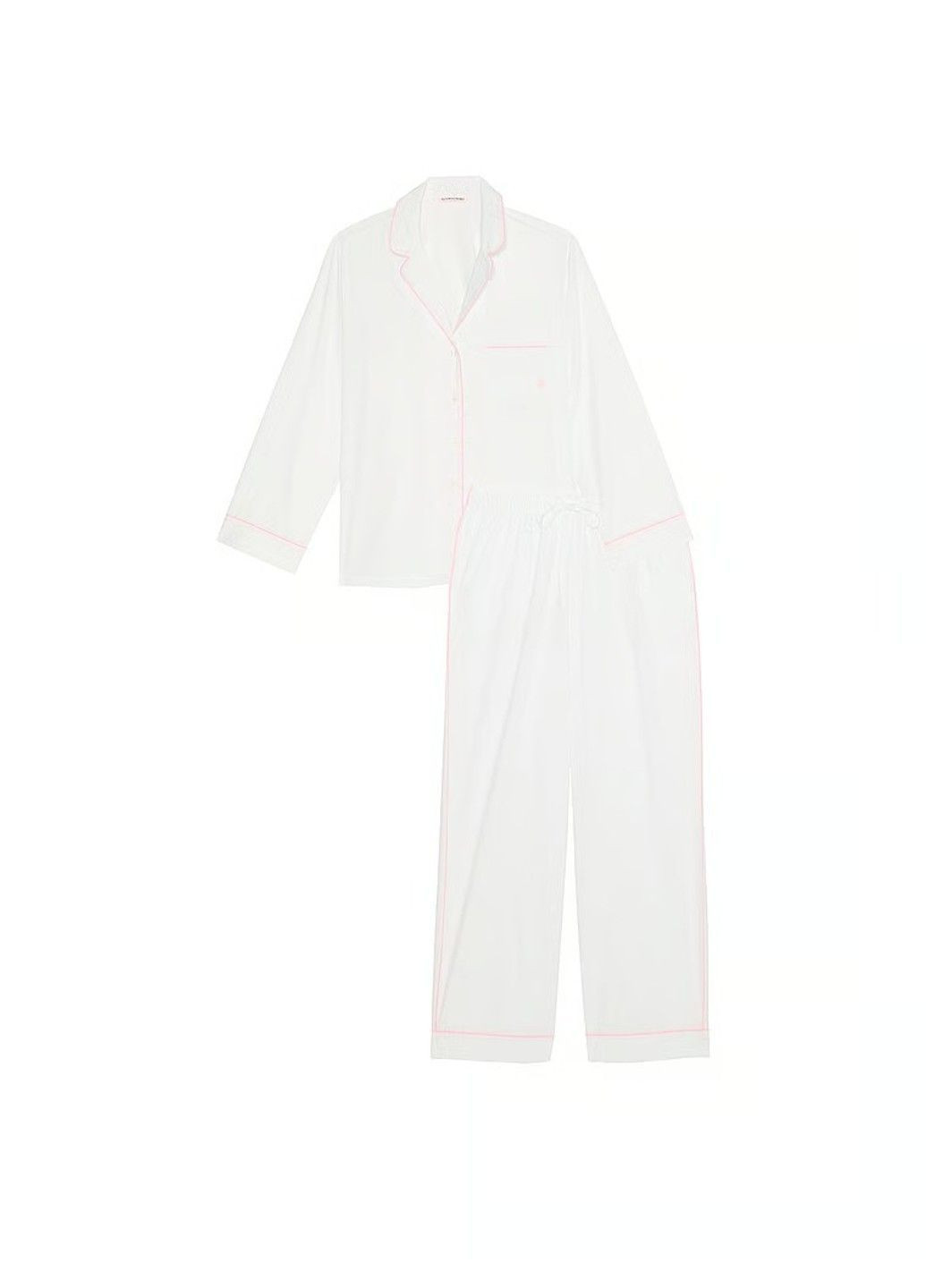 Біла всесезон піжама бавовна heritage cotton long pajama set Victoria's Secret