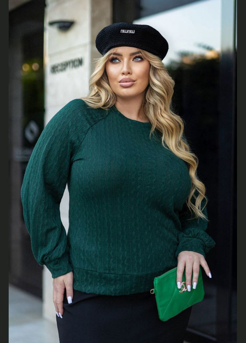 Зелений демісезонний светр жіночий зеленого кольору пуловер Let's Shop