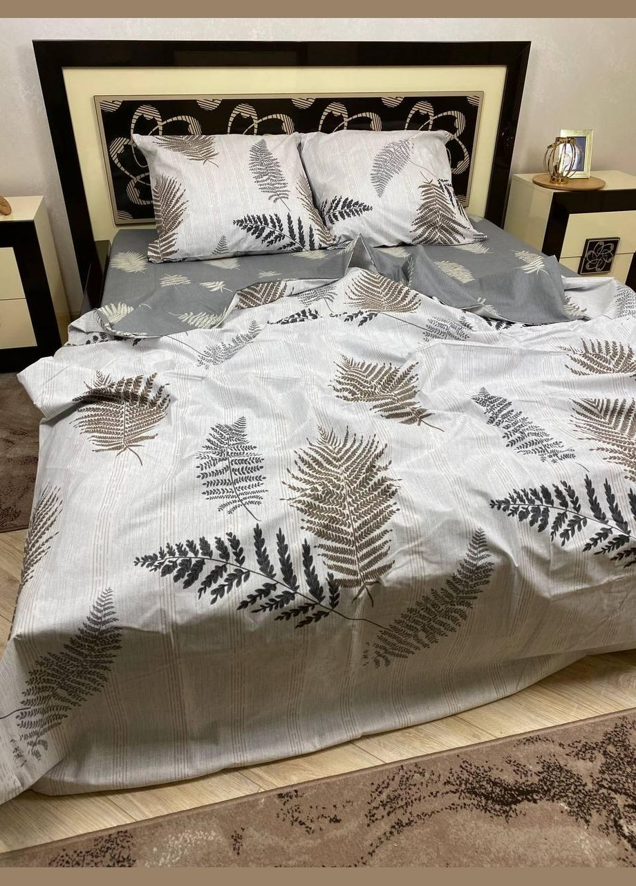 Постільна білизна бавовняна Пелея Двоспальна Простирадло на гумці 160x200х20 Бязь Біла 50 х 70 No Brand (303454937)