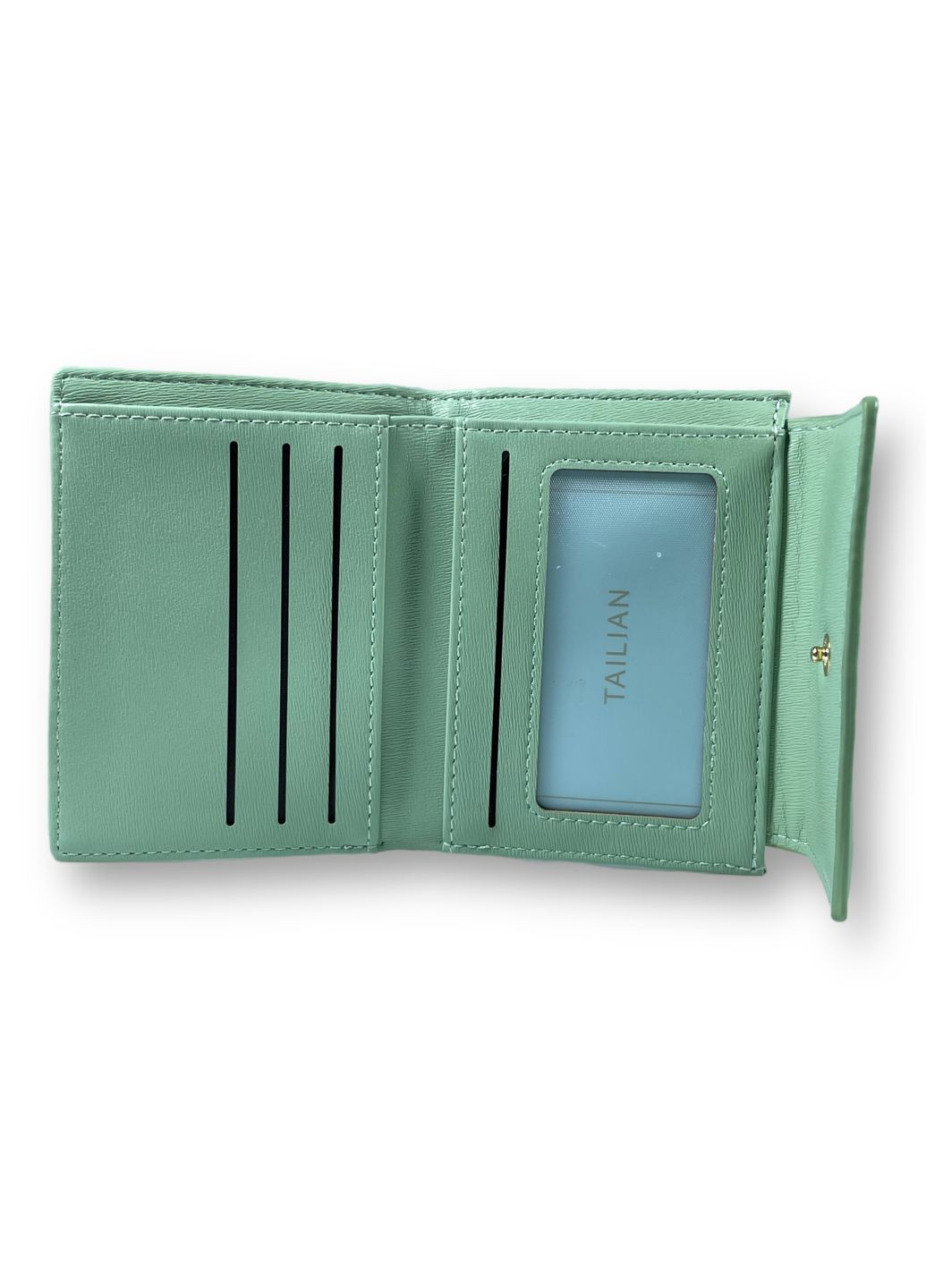 Жіночий гаманець екошкіра одне відділення для купюр та 5 відділень для карток розмір:12*10*2 см зелений Tailian (268995030)