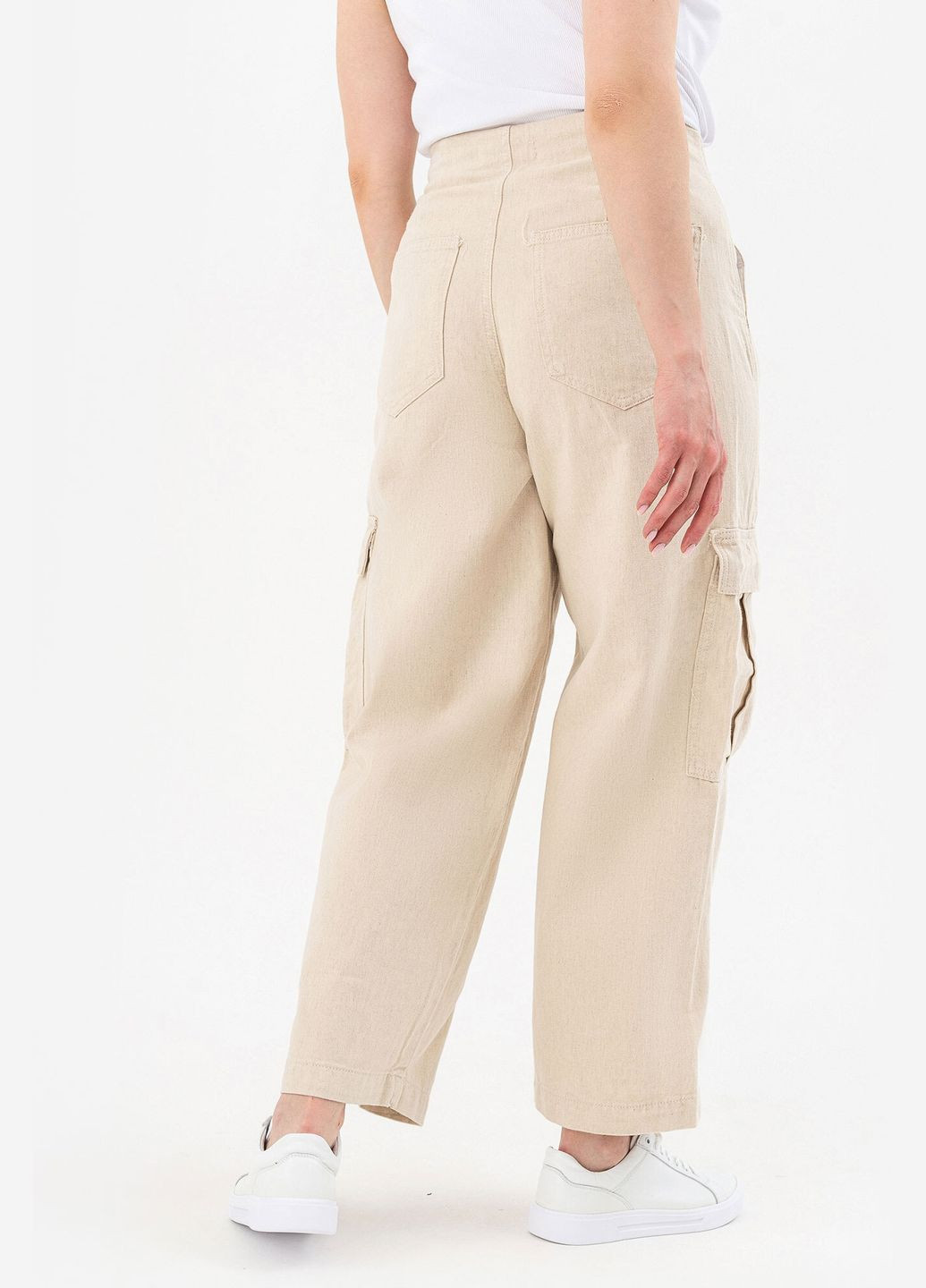 Широкі жіночі джинси з накладними кишенями Denim - (302713885)