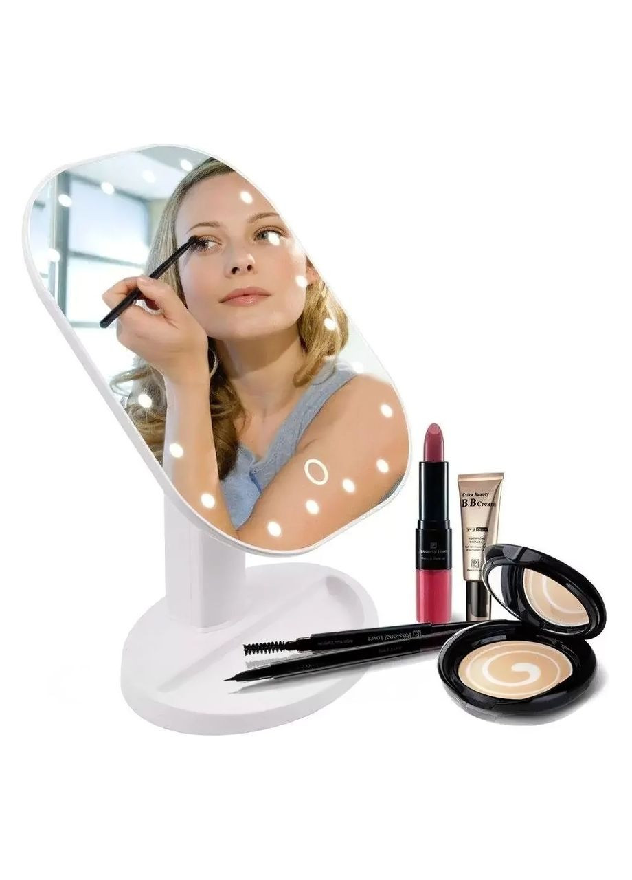 Косметичне LED дзеркало для макіяжу з підсвічуванням та сенсорним керуванням овальне настільне (HHO71) No Brand (360867148)