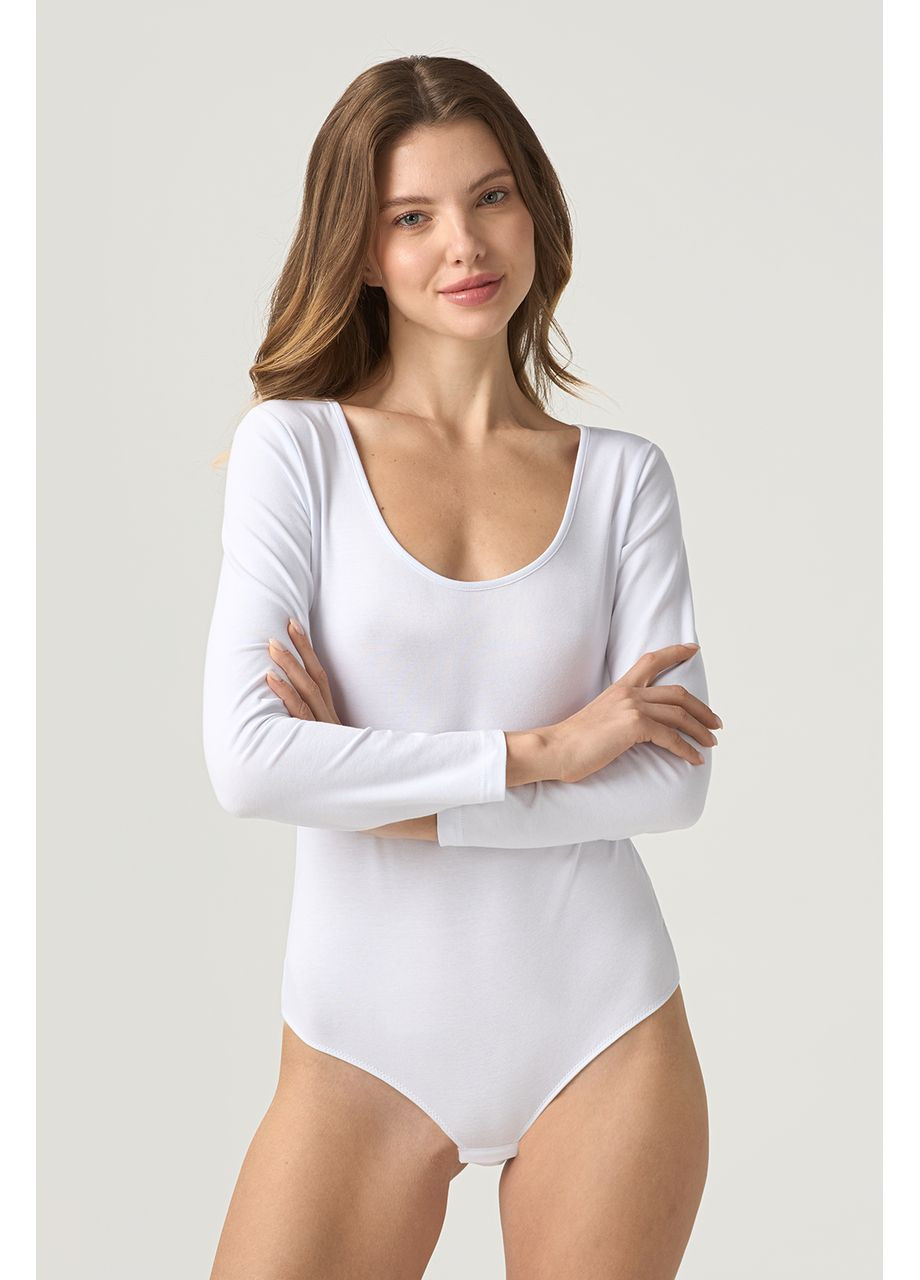 Боді жіноче базовий,, бавовняний, з довгим рукавом, облягаюче S Ellen (364506768)