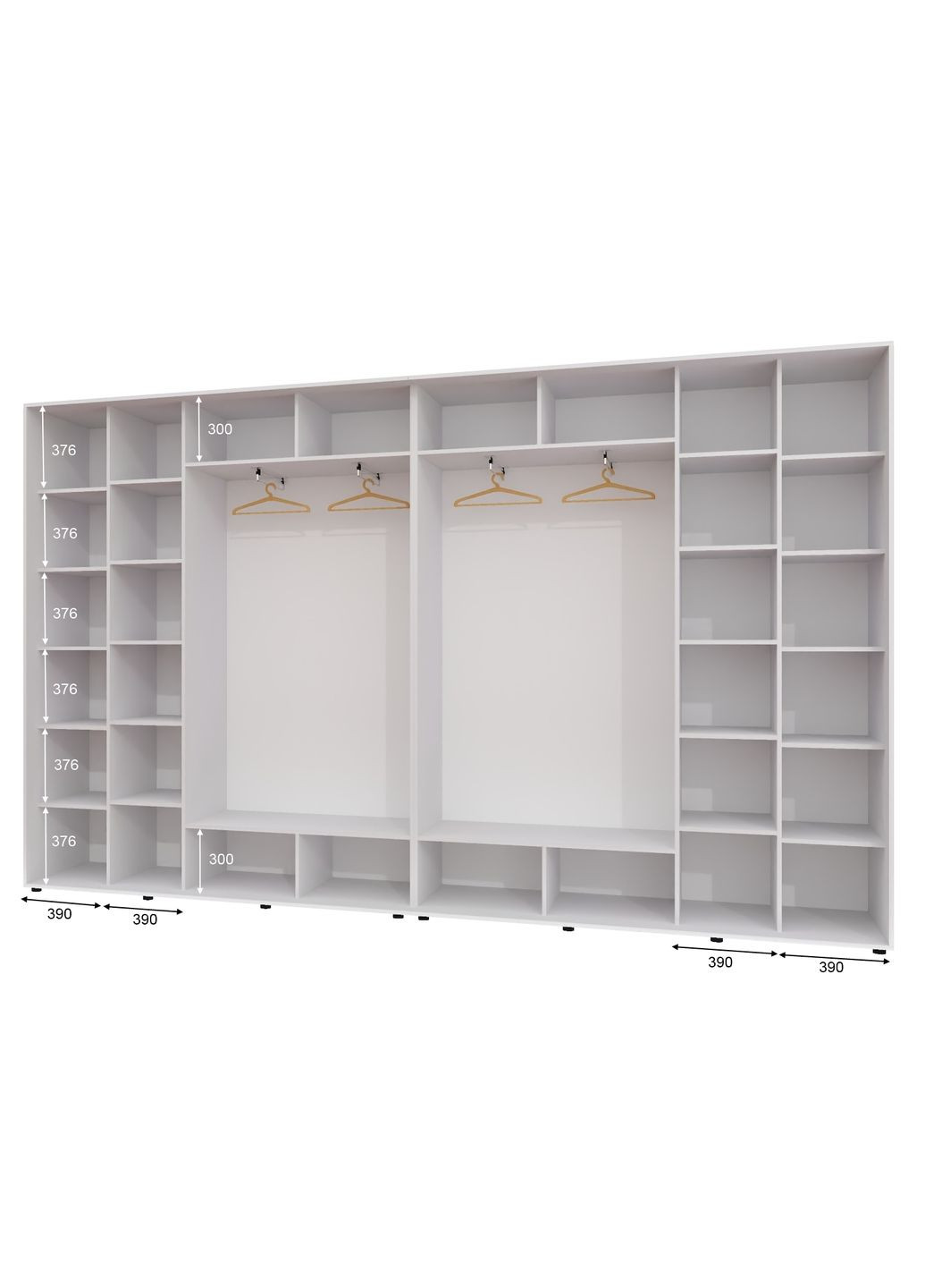 Шафа-купе чотиридверна 400*45*240 Білий 2 ДСП/2 Дзеркала з піскострумним малюнком Алекса (360477744)