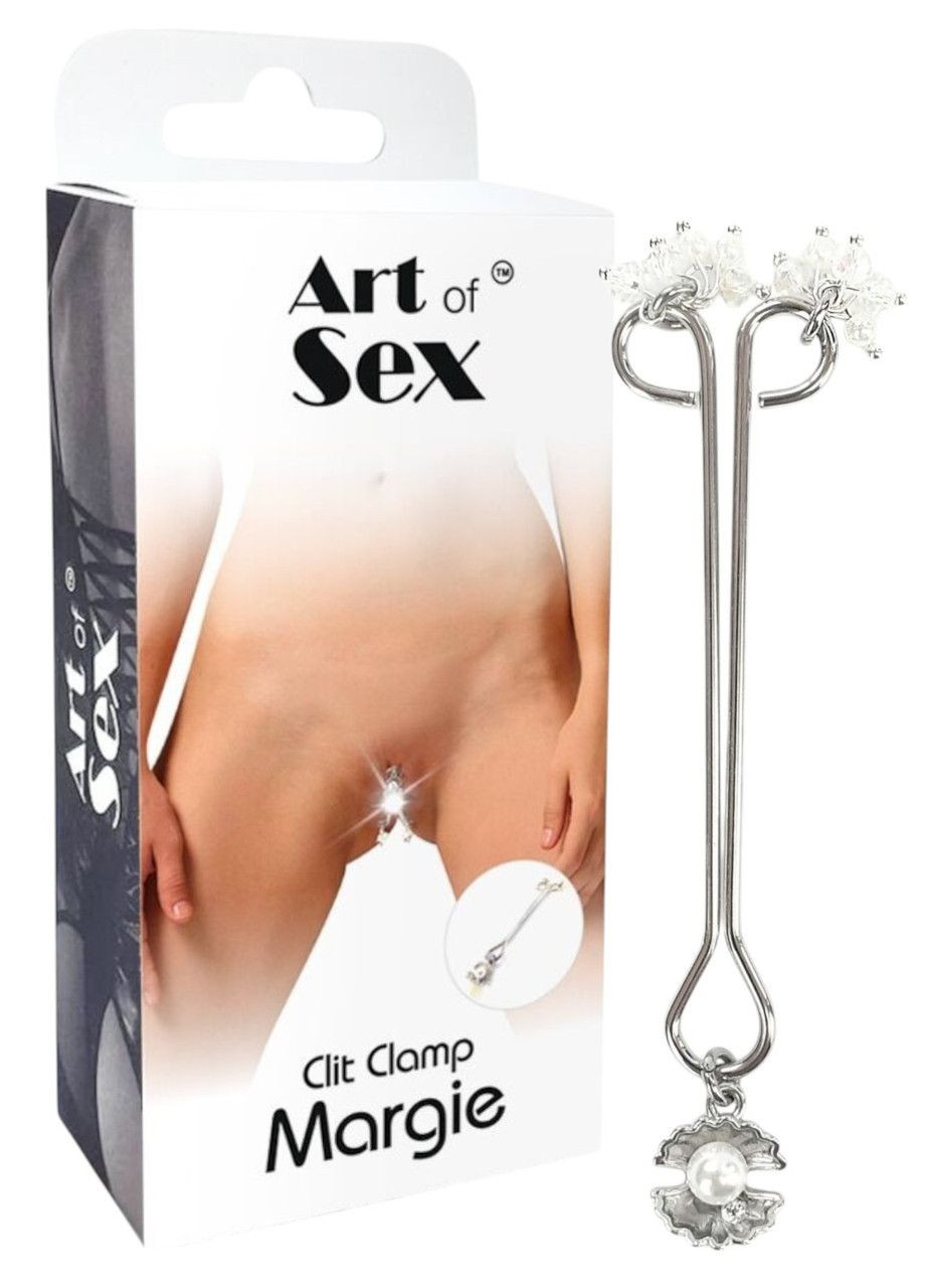 Затискач для клітора з прикрасою та перлиною "Margie clit clamp" Art of Sex (314706990)