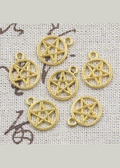 Підвіска Кулон пентаграма зірка Золотистий Цинковий сплав 16 мм х 13 мм Finding (328942760)