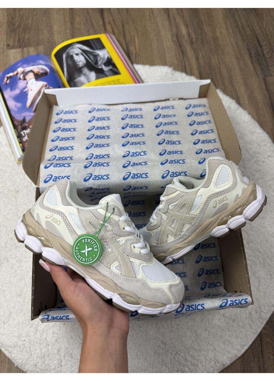 КРОССОВКИ ЖЕНСКИЕ ASICS GEL-NYC BEIGE АСИКС ГЕЛЬ НЮК No Brand бежевые демисезоны (368855933)