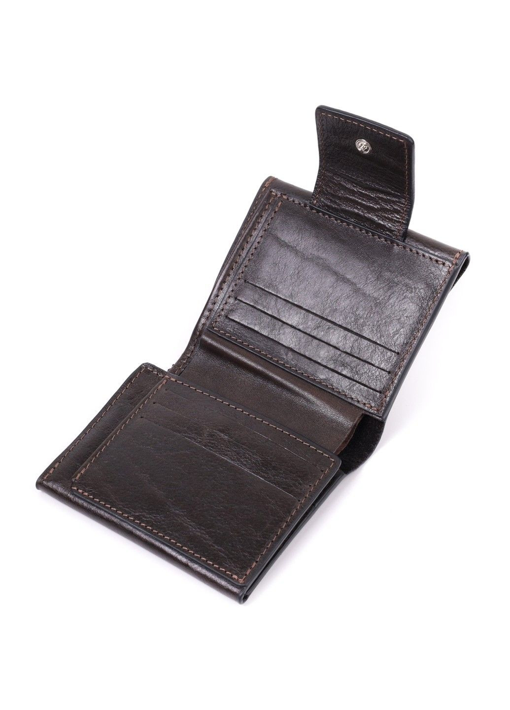 Люксовий гаманець з безліччю відділень із якісної натуральної шкіри 22574 Коричневий Grande Pelle (292849801)