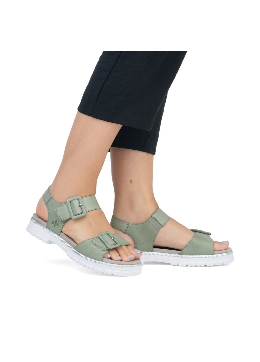 Зеленые босоножки (р) кожа 0-1-1-v-4252-52 Rieker с ремешком