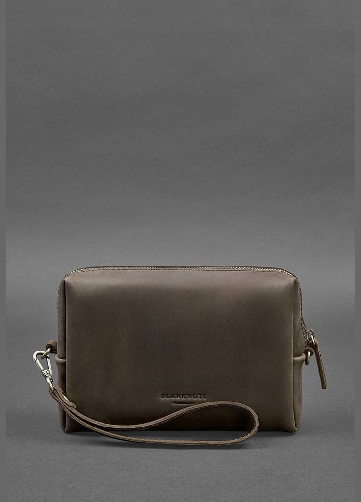 Кожаная косметичка-несесер 3.0 Темно-коричневая Crazy Horse (A-026809) BlankNote (329743082)