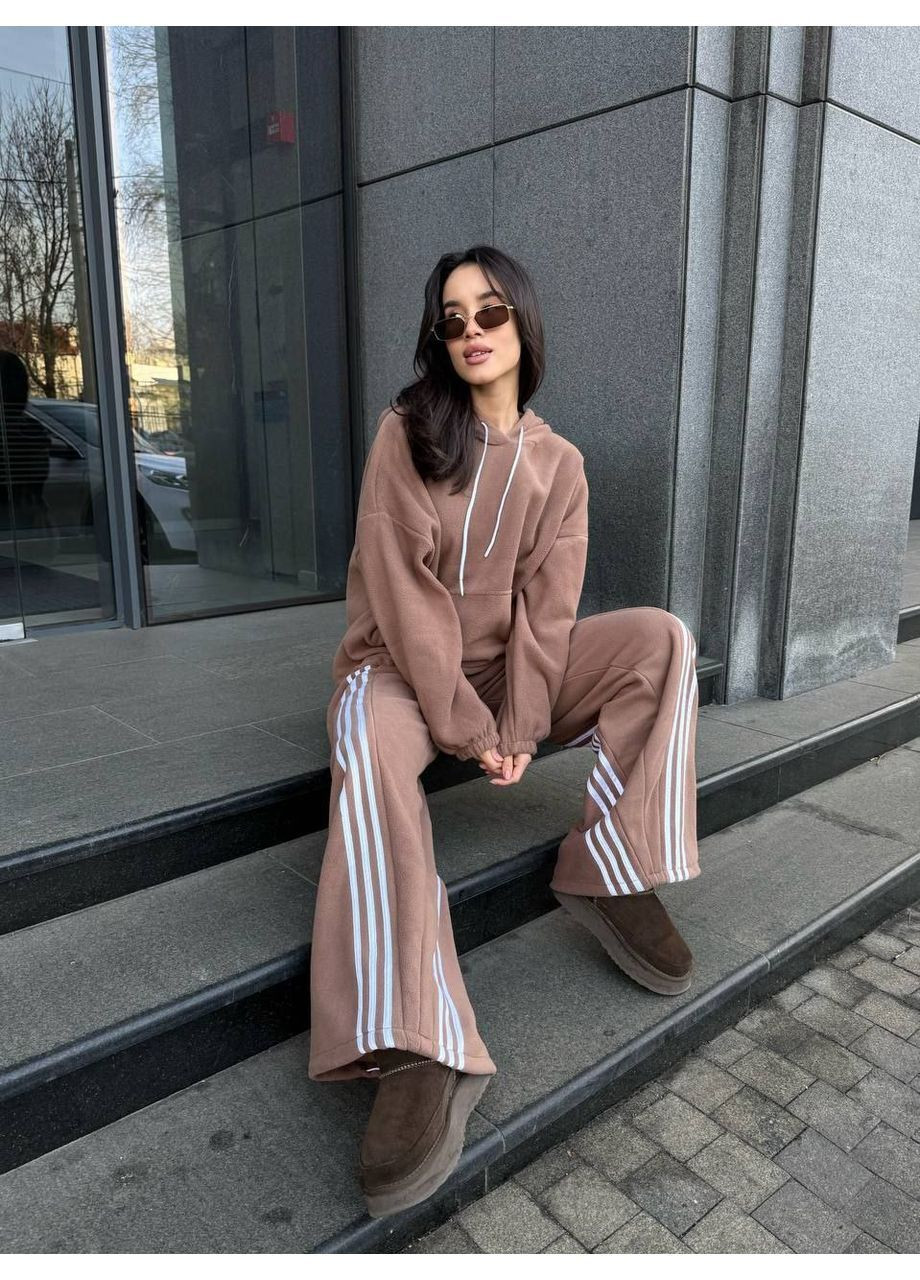 Стильный теплый костюм оверсайз из турецкого флиса Polar No Brand (370032219)