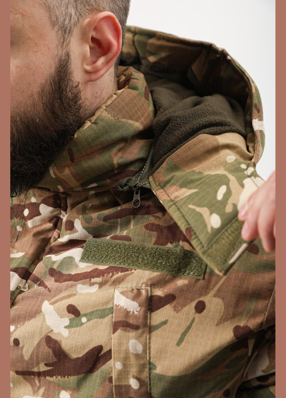 Тактический зимний бушлат мультикам рип-стоп,военный водоотталкивающий армейский бушлат мультикам Undolini (346529822)