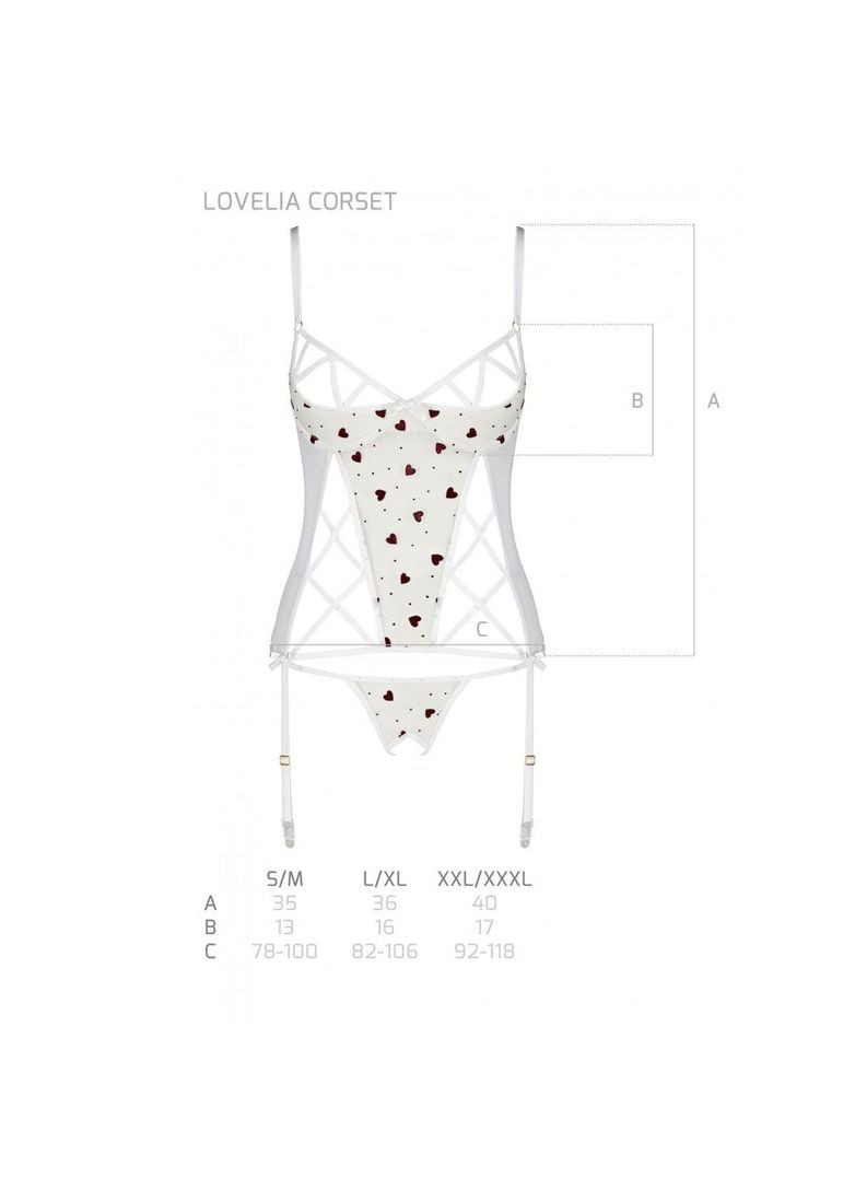 Корсет з підв'язками + стрінги LOVELIA CORSET white - CherryLove Passion (282966215)