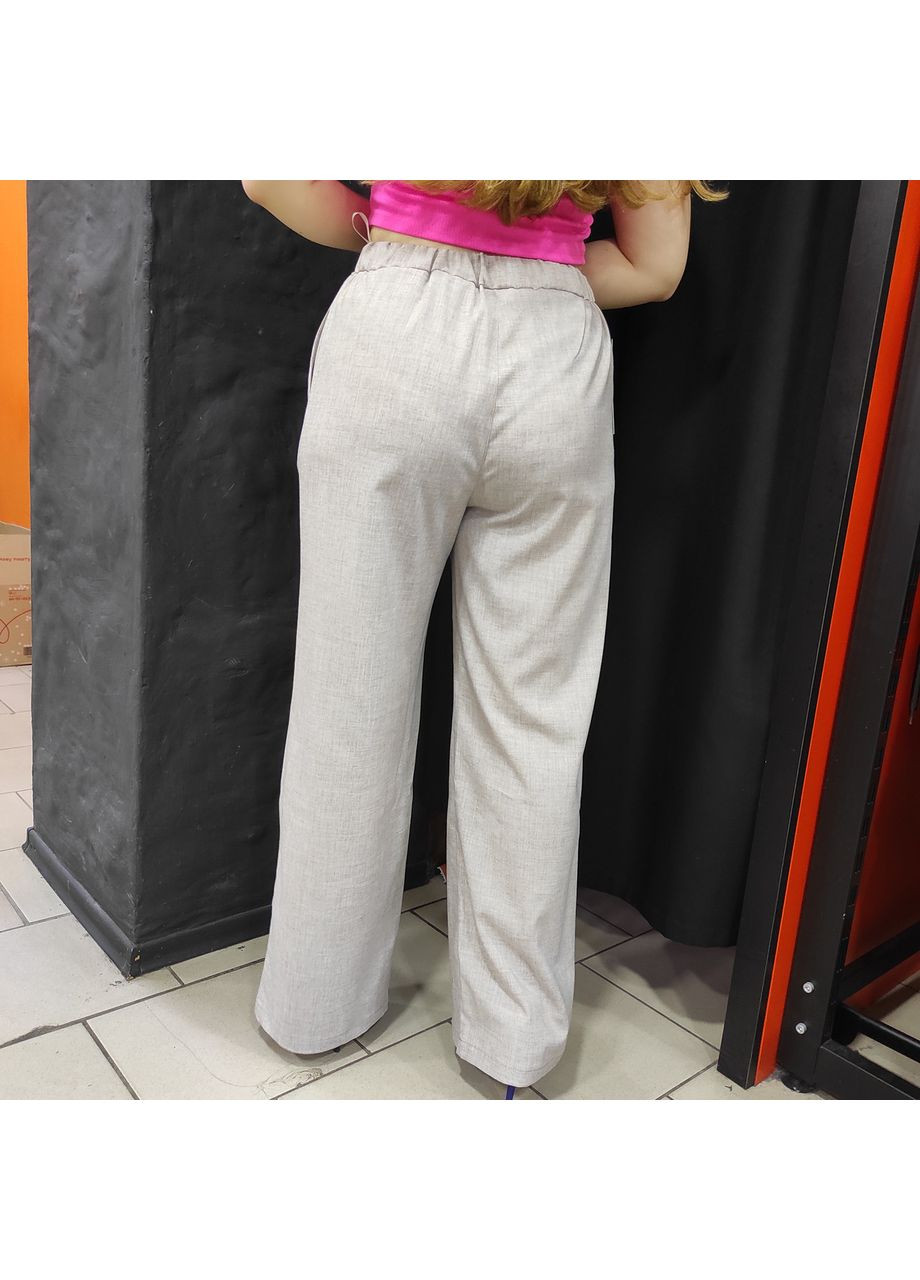 Штани жіночі палаццо тонкі брюки літні 48 беж No Brand (364489721)