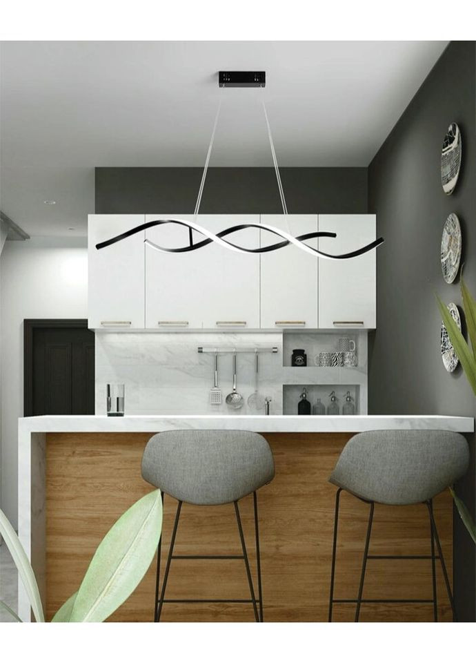 Люстра світлодіодна підвісна LED світильник для квартири на стелю ледве 26968 Чорний 25-100х14х103 см. Sunnysky (335975088)