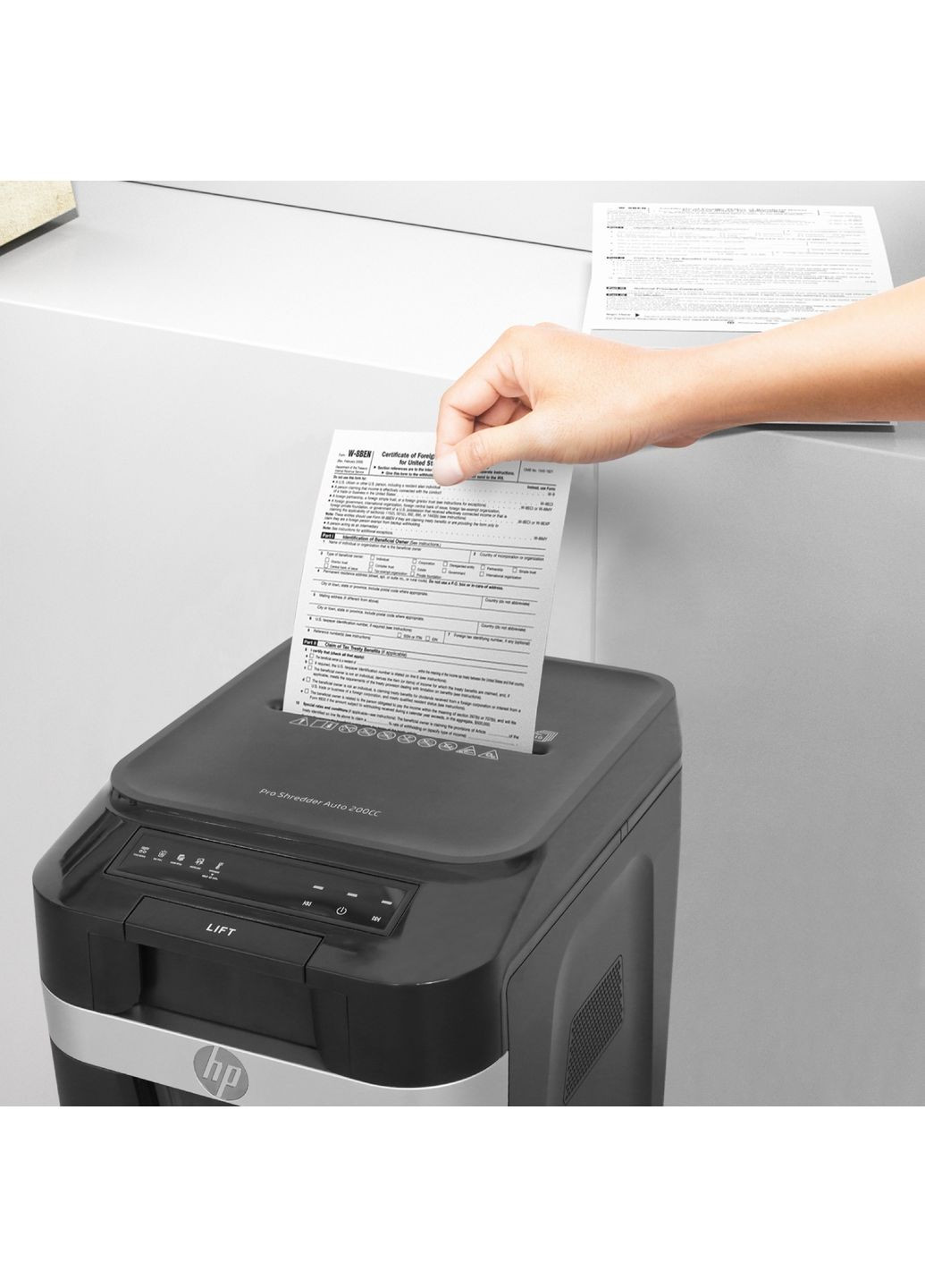 Знищувач документів Pro Shred Auto 200MC, A4, 80g х 10 л.,2*12, 32л., P-5 HP (360396812)