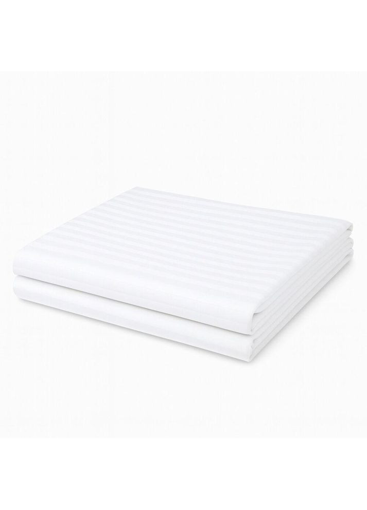 Простынь 220х230 см сатин, хлопок, для отелей и дома, жаккард в полоску IDEIA белый