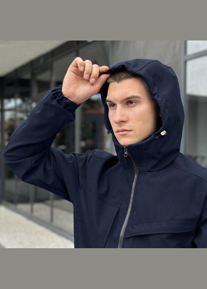 Темно-синяя демисезонная демисезонная легкая куртка без утеплителя Vakko