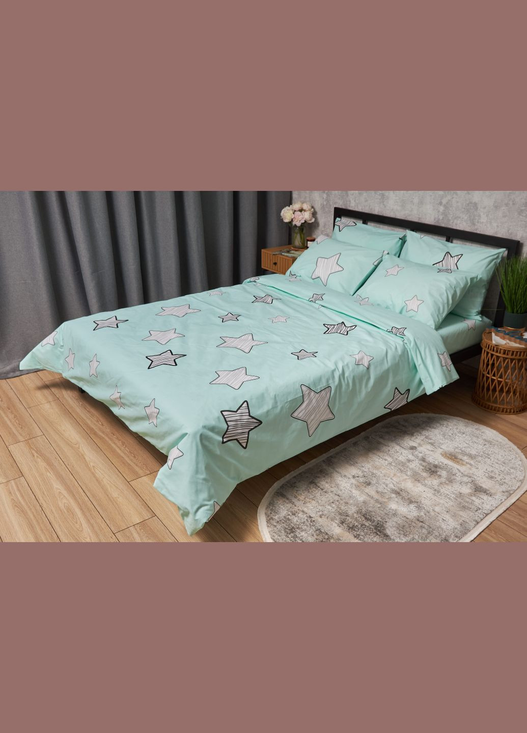 Комплект постельного белья Бязь Gold Люкс «» семейный 160х220х2 наволочки 4х70х70 (MS-820005424) Moon&Star Child Stars (296909677)