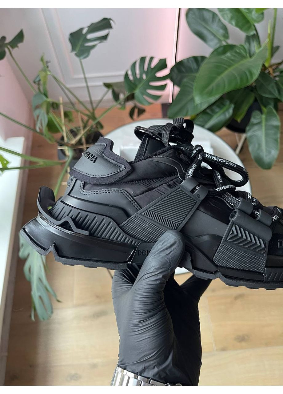 Чорні Осінні кросівки чоловічі і жіночі dolce & gabbana space black | дольче і габбана спейс чорні No Brand