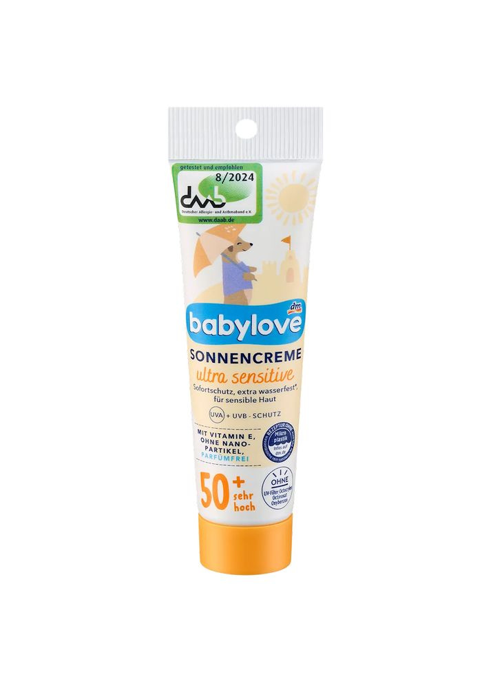 Детский солнцезащитный крем Sensitive SPF50+ для нежной кожи, 30 мл BabyLove (360654934)