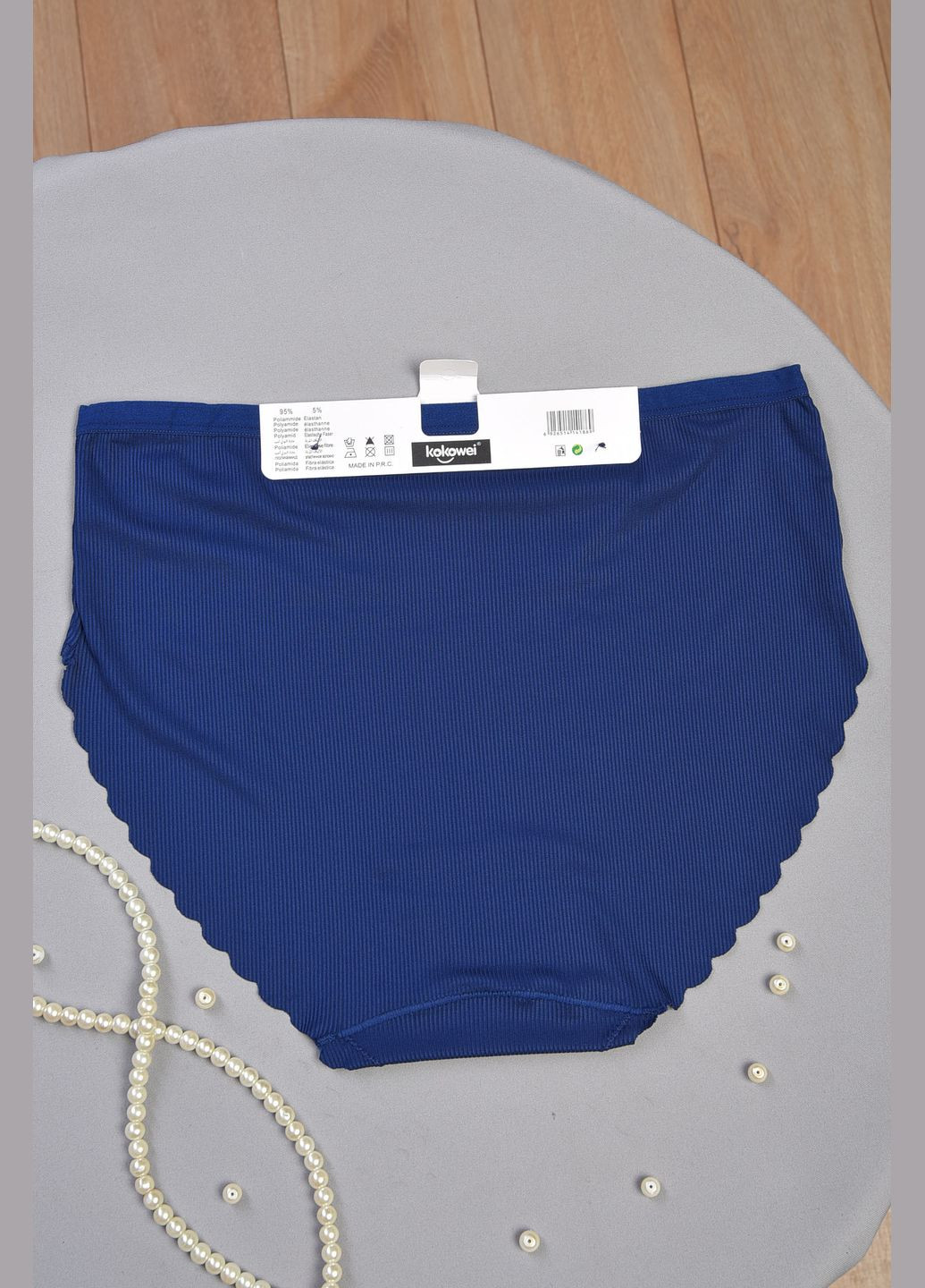 Трусы женские полубатальные синего цвета Let's Shop (301505958)