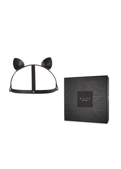 Маска кошечки Bijoux Indiscrets MAZE - Cat Ears Headpiece Black, экокожа No Brand (303895772)