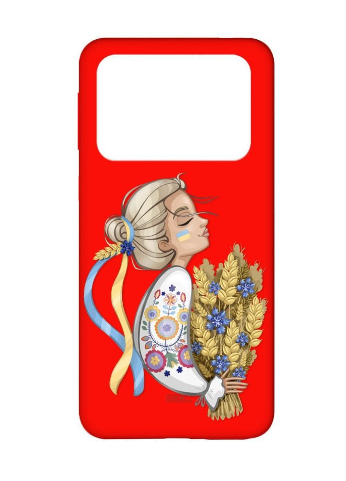 Матовий червоний чохол на Xiaomi Poco X4 Pro 5G:: Українка з колосками (патріотичний принт 173) Creative (360674556)