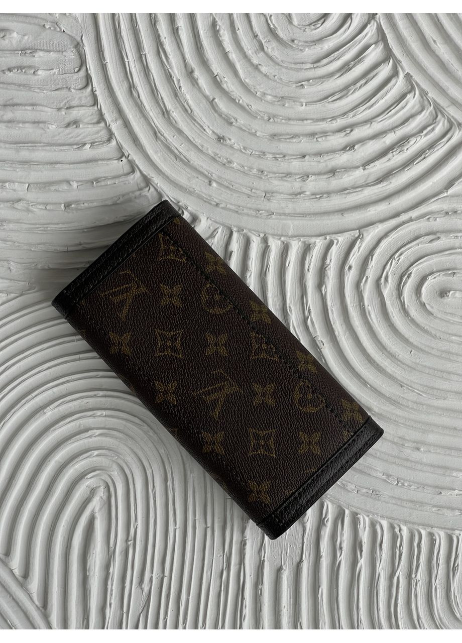 Жіночий гаманець коричневий + бежевий з подвійною бляшкою No Brand (369935246)